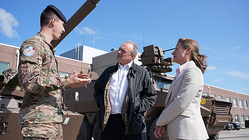 Lib Dem Leader Ed Davey and Defence Spokesperson Helen Maguire visiting NATO troops in Estonia, 2025 Lib Dem Leader Ed Davey and Defence Spokesperson Helen Maguire visiting NATO troops in Estonia, 2025